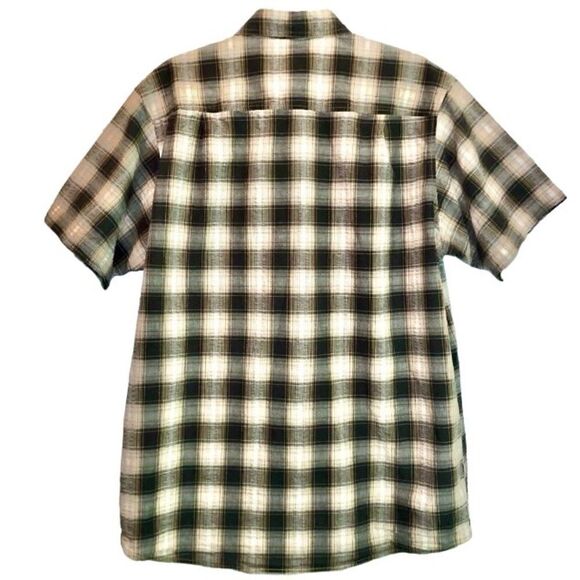 Red Head Plaid Seersucker Short Sleeve in Green/Gold/White Men’s Large - Picture 3 of 5